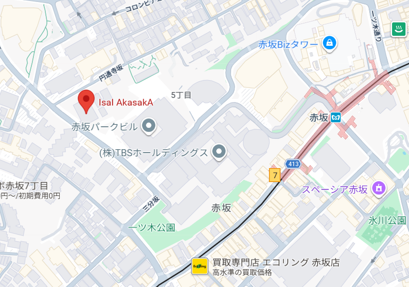 ISAI AKASAKAオフィス付近の地図